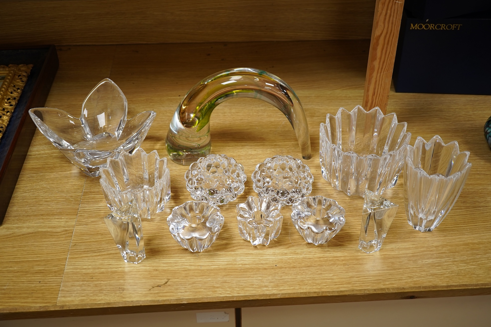 A collection of Orrefors and Waterford ‘Evolution’ glass, tallest 29cm